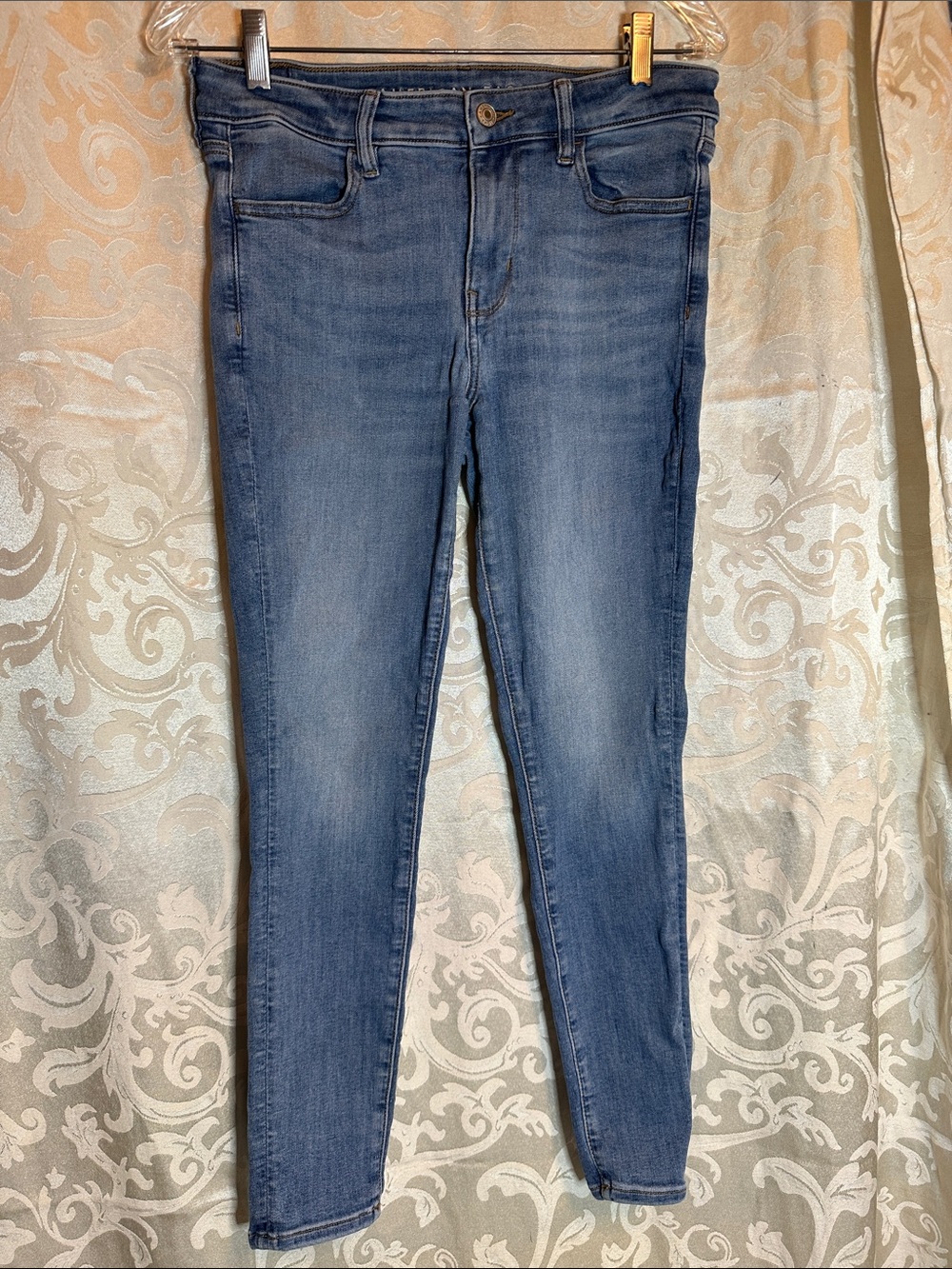 American Eagle Outfitters Medium Blue Denim Next Level Stretch Jeggings 8 Short